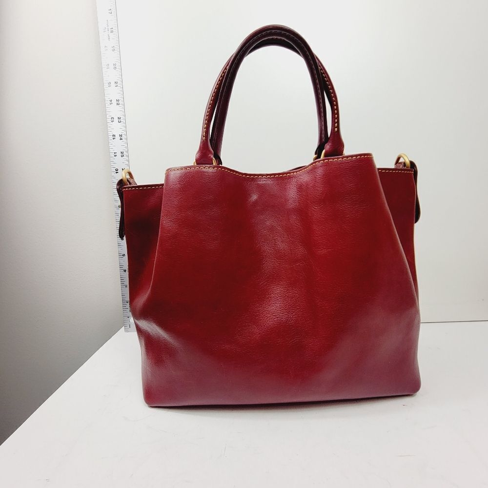 Dooney & Bourke Florentine Barlow Bucket Crossbody Bag Dark Red NWT $548 - Picture 4 of 15